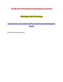 CJ 299 Unit 9 Professional Development Journal