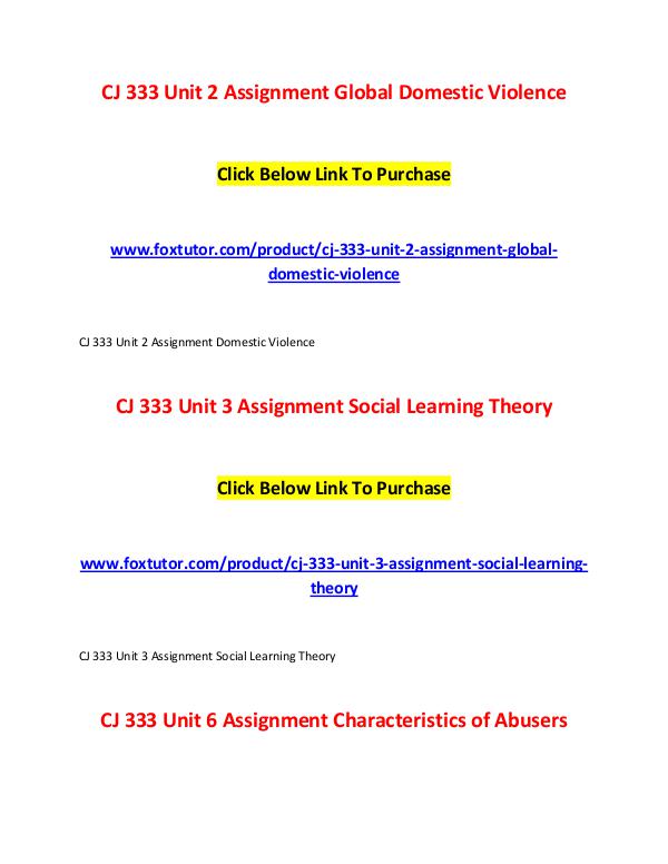 CJ 333 All Assignments CJ 333 All Assignments