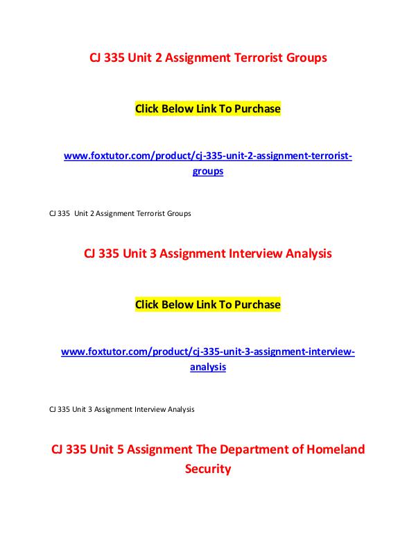 CJ 335 All Assignments CJ 335 All Assignments