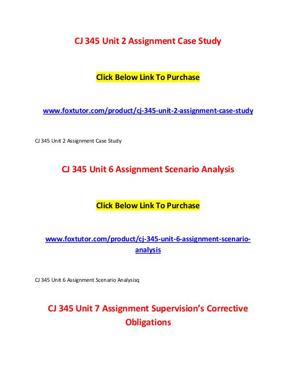 CJ 345 All Assignments CJ 345 All Assignments