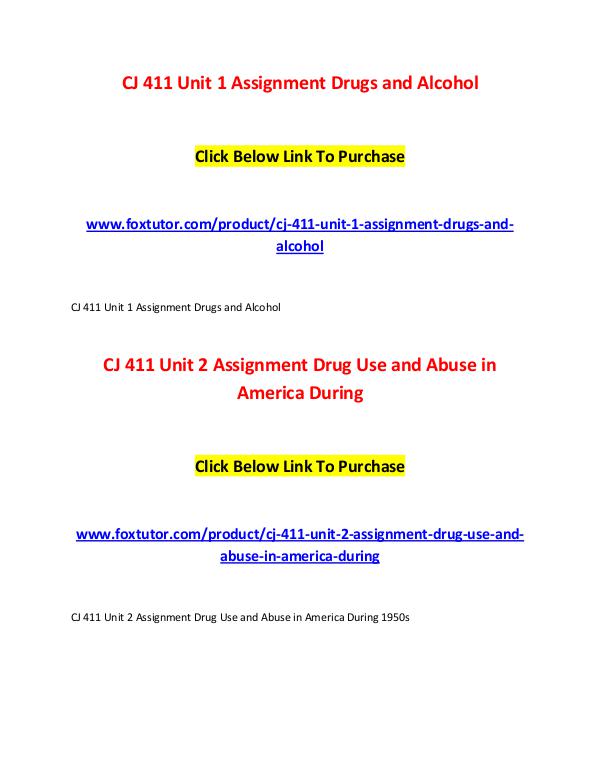 CJ 411 All Assignments CJ 411 All Assignments