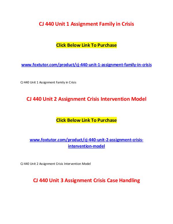 CJ 440 All Assignments CJ 440 All Assignments