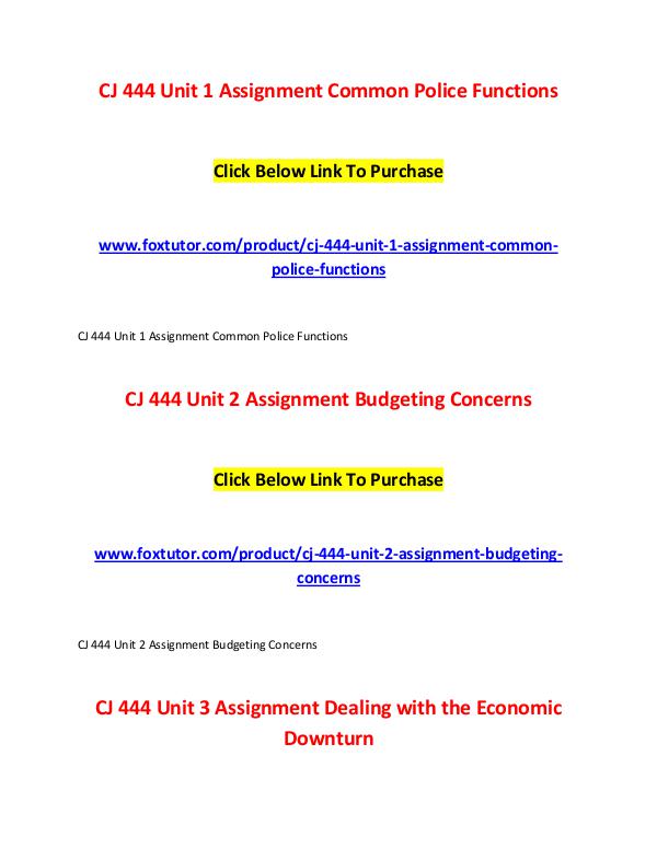 CJ 444 All Assignments CJ 444 All Assignments