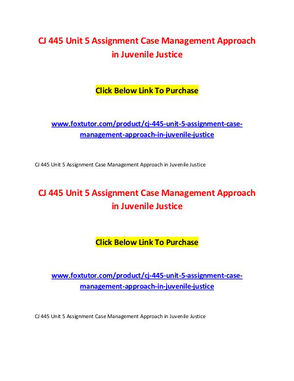 CJ 445 All Assignments CJ 445 All Assignments