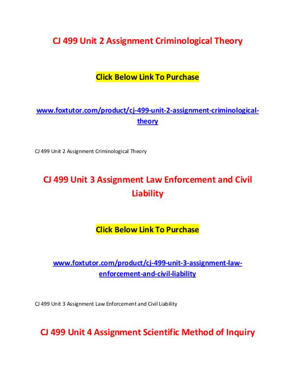 CJ 499 All Assignments CJ 499 All Assignments