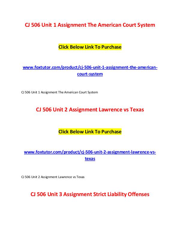 CJ 506 All Assignments CJ 506 All Assignments