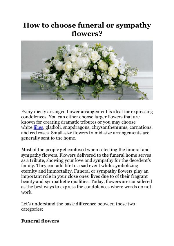 How to choose funeral or sympathy flowers? How to choose funeral or sympathy flowers