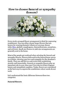 How to choose funeral or sympathy flowers?