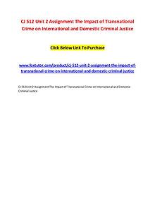CJ 512 Unit 2 Assignment The Impact of Transnational Crime on Interna