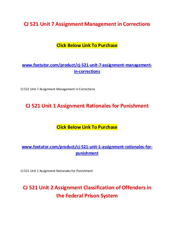 CJ 521 All Assignments CJ 521 All Assignments
