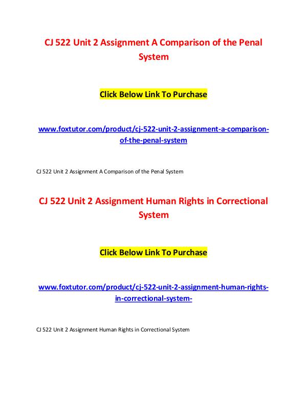 CJ 522 All Assignments CJ 522 All Assignments