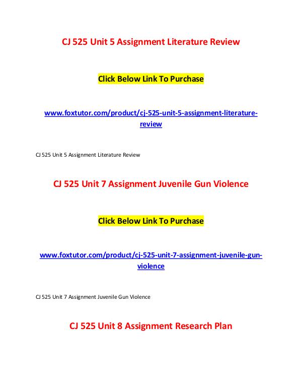 CJ 525 All Assignments CJ 525 All Assignments