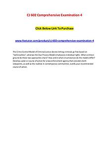 CJ 602 Comprehensive Examination 4