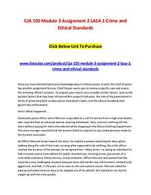 CJA 105 Module 3 Assignment 2 LASA 1 Crime and Ethical Standards