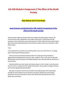 CJA 140 Module 4 Assignment 2 The Effect of the Death Penalty