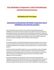 CJA 140 Module 5 Assignment 1 LASA 2 Rehabilitation and Community Cor