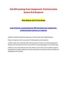 CJA 204 Learning Team Assignment Criminal Justice System Q A Response
