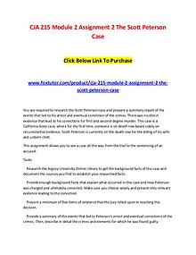CJA 215 Module 2 Assignment 2 The Scott Peterson Case