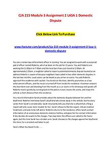 CJA 215 Module 3 Assignment 2 LASA 1 Domestic Dispute