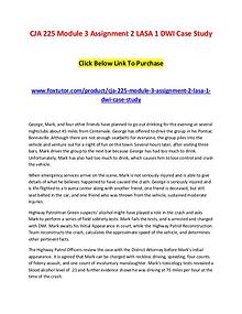 CJA 225 Module 3 Assignment 2 LASA 1 DWI Case Study