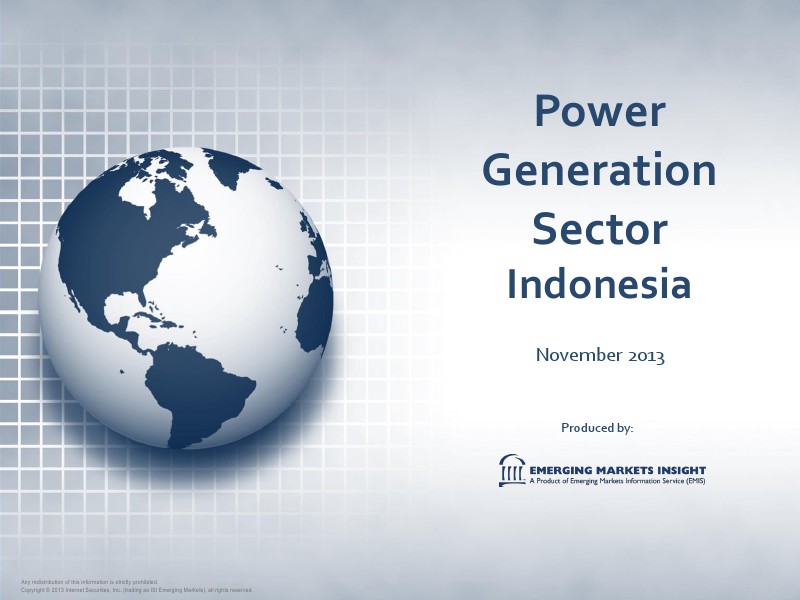 EMIS Emerging Market Information Service Indonesia Power Sector