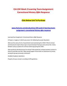 CJA 234 Week 2 Learning Team Assignment Correctional History Q&A Resp