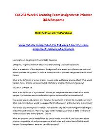 CJA 234 Week 5 Learning Team Assignment Prisoner Q&A Response