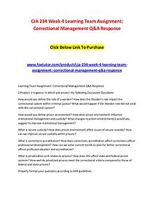 CJA 234 Week 4 Learning Team Assignment Correctional Management Q&A R