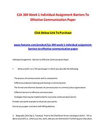 CJA 304 Week 1 Individual Assignment Barriers To Effective Communicat