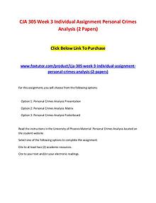 CJA 305 Week 3 Individual Assignment Personal Crimes Analysis (2 Pape