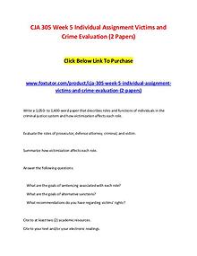 CJA 305 Week 5 Individual Assignment Victims and Crime Evaluation (2