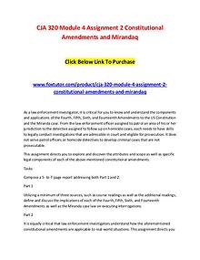 CJA 320 Module 4 Assignment 2 Constitutional Amendments and Mirandaq