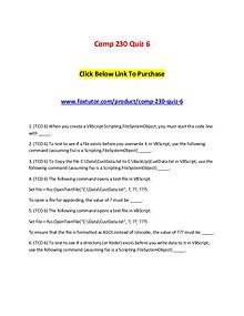 Comp 230 Quiz 6