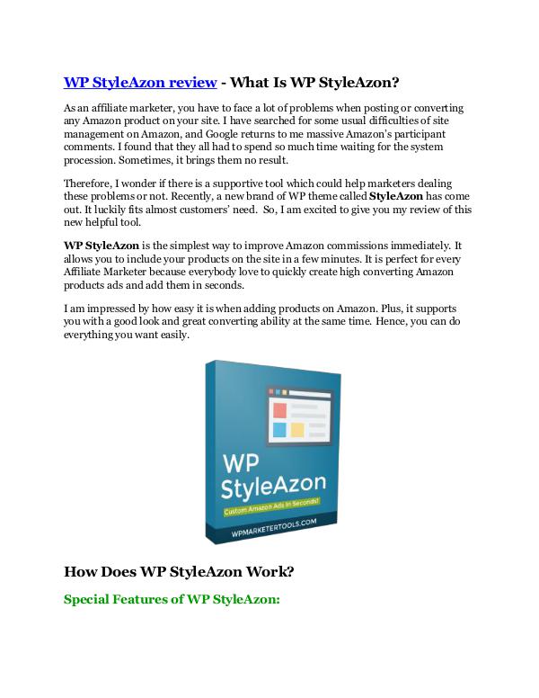 WP StyleAzon review – (Truth) of WP StyleAzon and