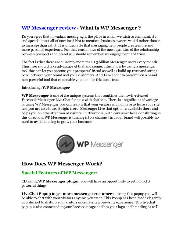 Marketing WP Messenger review