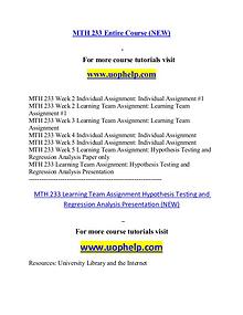MTH 233 (NEW) help Successful Learning/uophelp.com