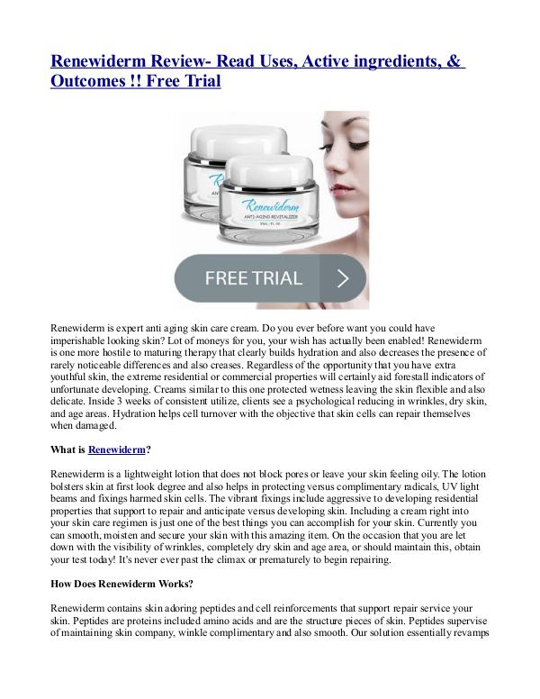 Renewiderm Review- Read Uses, Active ingredients, & Outcomes !! Renewiderm Review- Read Uses, Active ingredients,