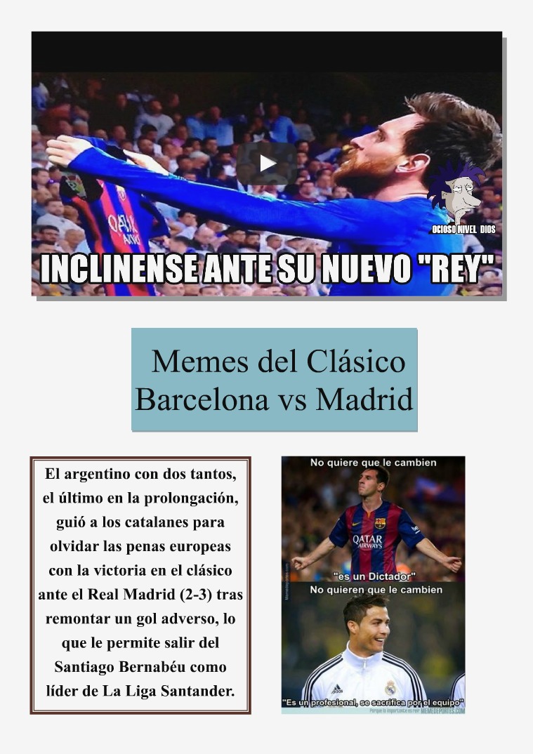 MEMES DEL CLÀSICO BARCELONA VS REAL MADRID 1