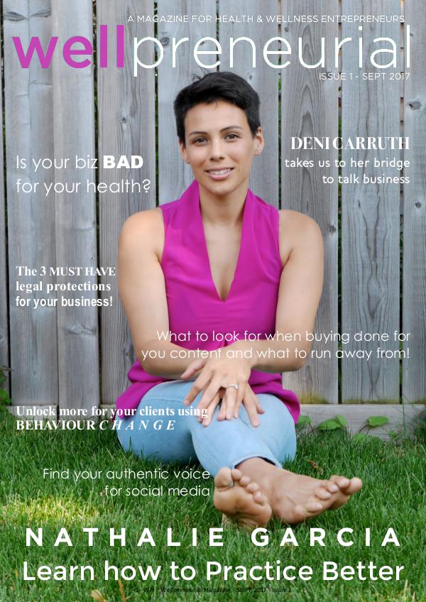 Wellpreneurial Magazine September 2017 - Issue 1
