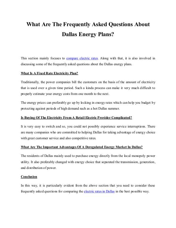 How To Search For Cheap Electric Company Rates In Dallas? What Are The Frequently Asked Questions About Dall
