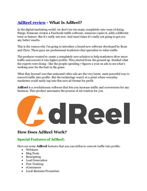 Marketing AdReel review and (Free) GIANT $14,600 BONUS