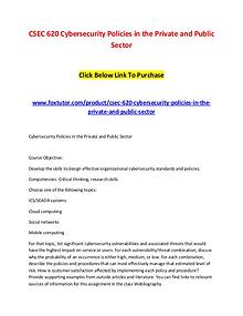 CSEC 620 Cybersecurity Policies in the Private and Public Sector