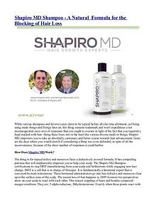 Shapiro MD Shampoo - A Natural  Formula for the Blocking of Hair Loss