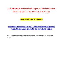 CUR 722 Week 8 Individual Assignment Research Based Visual Schema for