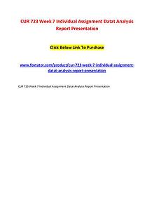 CUR 723 Week 7 Individual Assignment Datat Analysis Report Presentati
