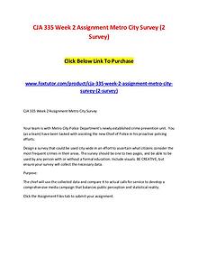 CJA 335 Week 2 Assignment Metro City Survey (2 Survey)