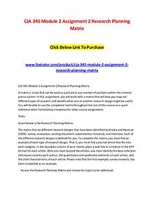 CJA 345 Module 2 Assignment 2 Research Planning Matrix