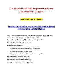 CJA 354 Week 5 Individual Assignment Victims and Crime Evaluation (2