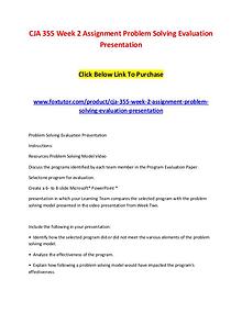 CJA 355 Week 2 Assignment Problem Solving Evaluation Presentation