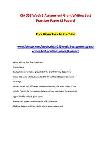 CJA 355 Week 3 Assignment Grant Writing Best Practices Paper (2 Paper